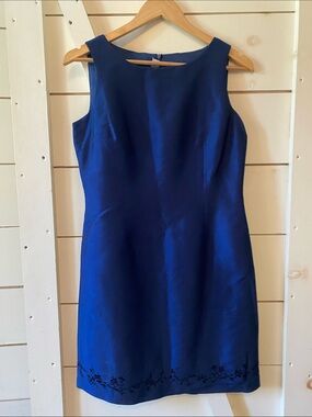 Sutton Studio Blue Silk Beaded Dress